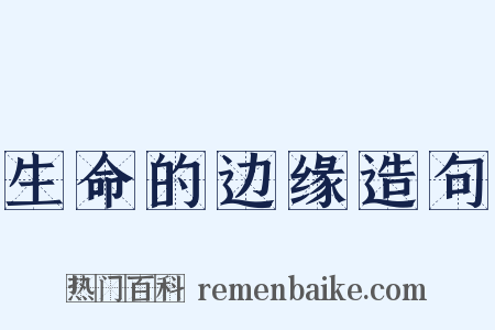 生命的边缘造句是什么意思的图片